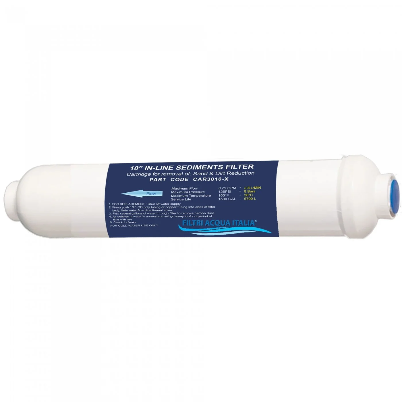 Filtro in Linea CAR 3010 Sedimenti 2 X 10" Attacco 1/4" FPT      