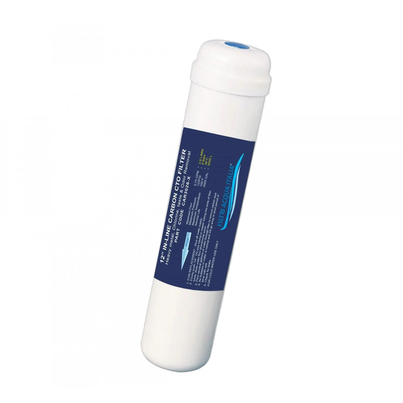 FILTRO IN LINE CAR3026 CARBONE 12 Pollici Attacco 1/4 FPT