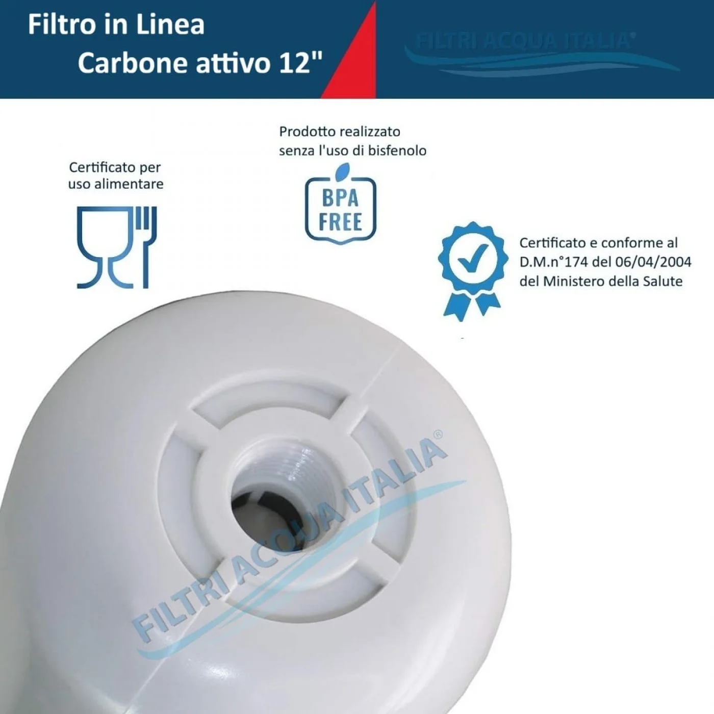Filtro in Linea CAR 3011C Gold Carbon Block CTO 12 Pollici Filtro in Linea CAR 3011C Gold Carbon Block CTO 12 Pollici