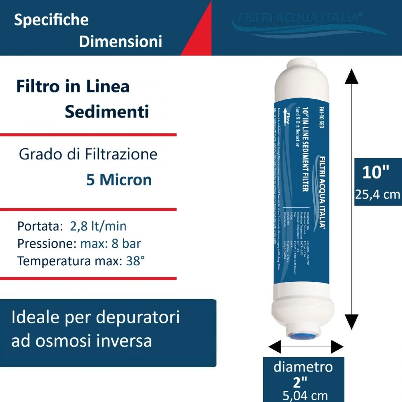 FILTRO IN LINEA SEDIMENTI 2 X 10" 