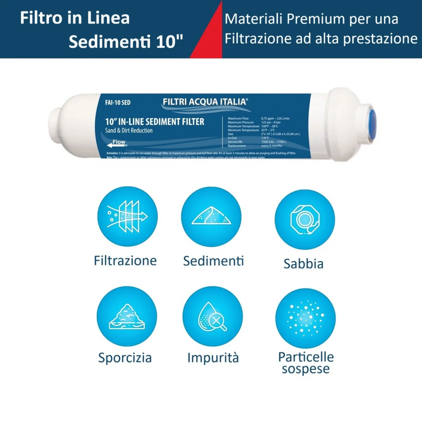 FILTRO IN LINEA SEDIMENTI 2 X 10" 