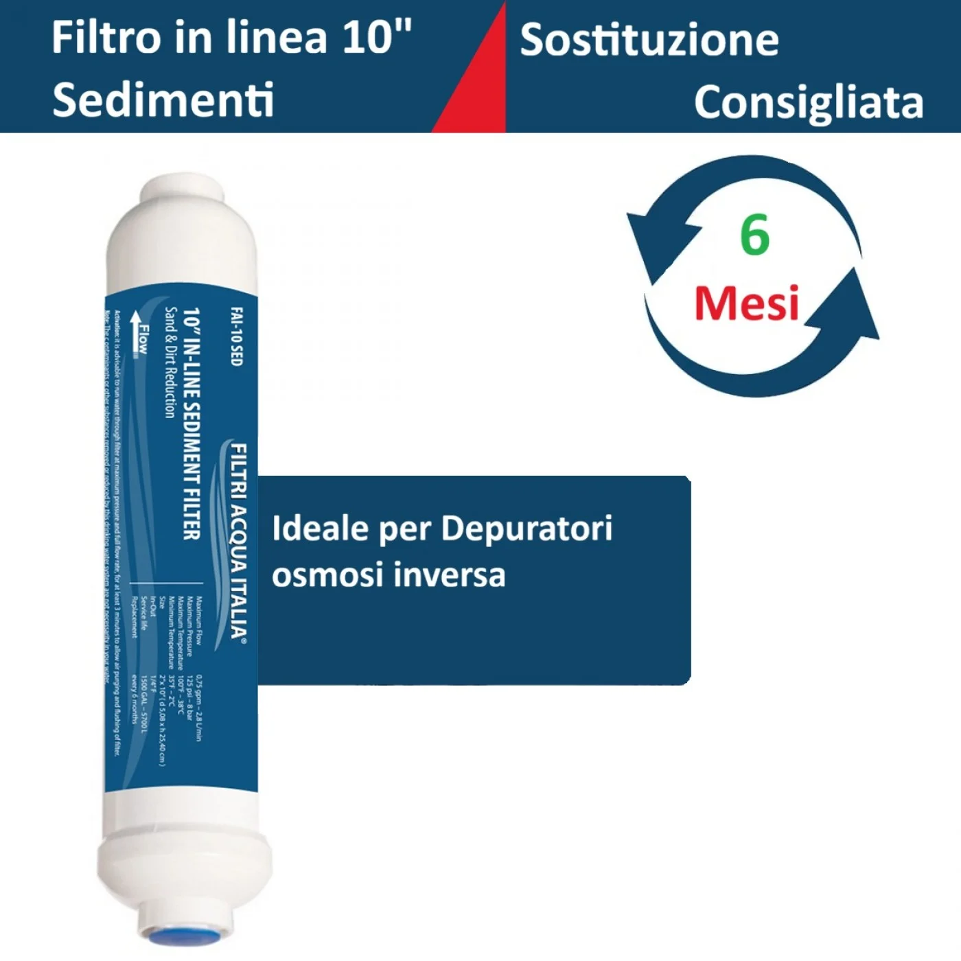FILTRO IN LINEA SEDIMENTI 2 X 10" 