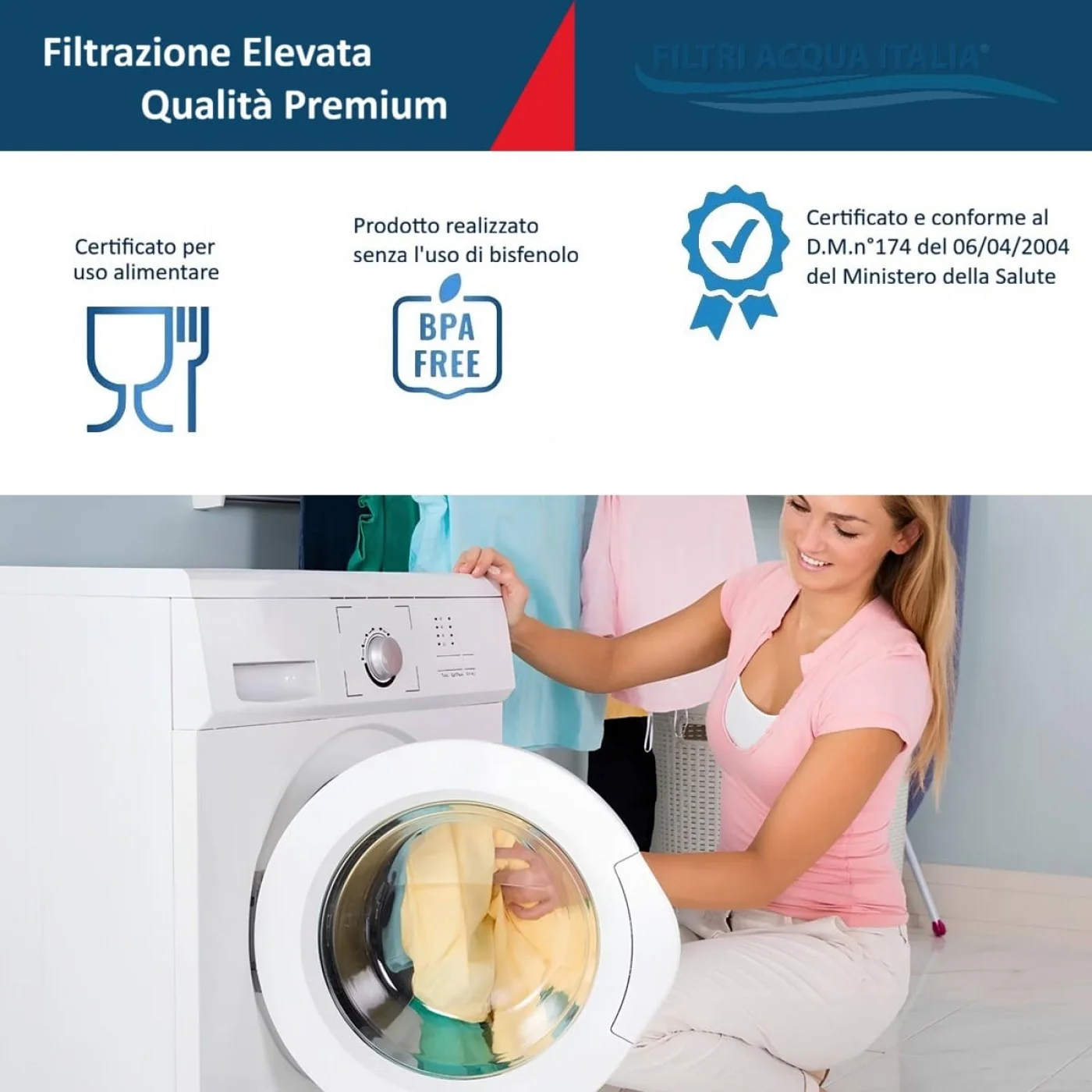 FILTRO ANTICALCARE PER LAVATRICE LAVASTOVIGLIE IN POLIFOSFATO