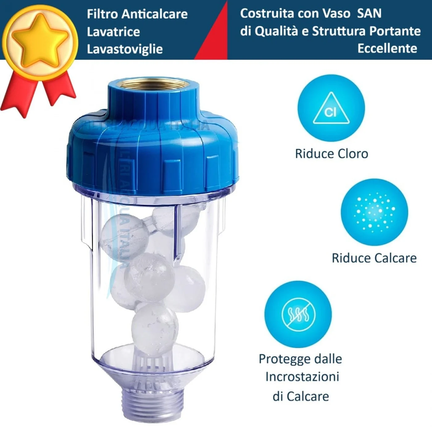FILTRO ANTICALCARE PER LAVATRICE LAVASTOVIGLIE IN POLIFOSFATO