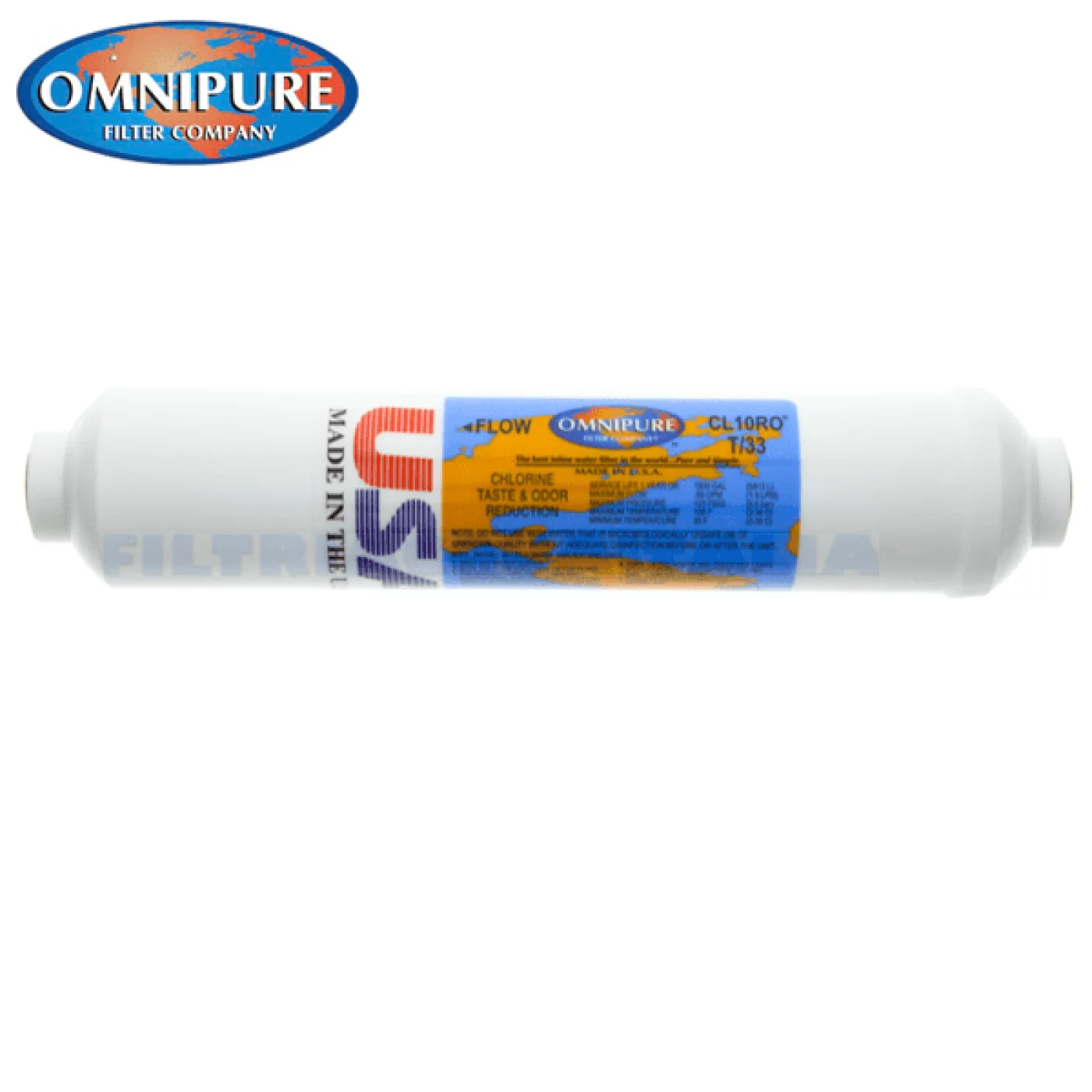 FILTRO PER ACQUA OMNIPURE IN LINE 2 X 10" A CARBONE CL10ROT33BB FILTRO PER ACQUA OMNIPURE IN LINE 2 X 10" A CARBONE CL10ROT33BB