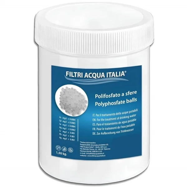 RICARICA POLIFOSFATO DA 1,5 KG. PER FILTRO ANTICALCARE PER LAVATRICE LAVOSTOVIGLIE
