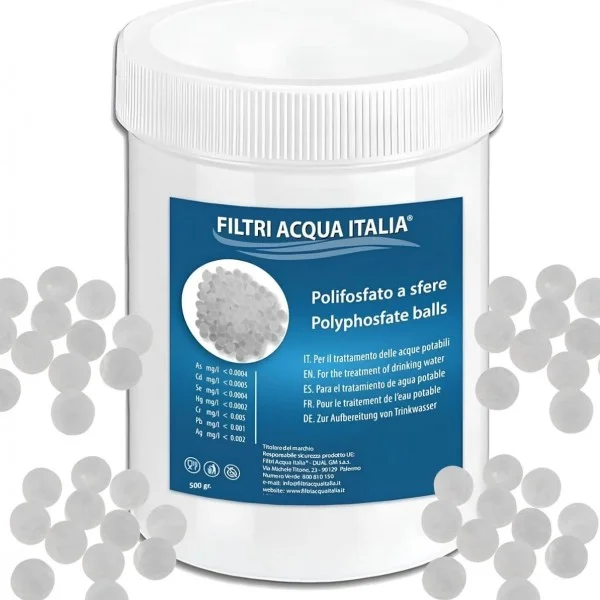 Ricarica Polifosfato a Sfere da 500 grammi per Filtro Anticalcare Ricarica Polifosfato a Sfere da 500 grammi per Filtro Anticalcare