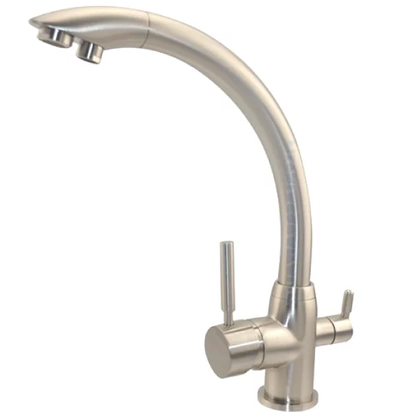 RUBINETTO TRE VIE SATINATO PER DEPURATORE ACQUA RUBINETTO TRE VIE SATINATO PER DEPURATORE ACQUA