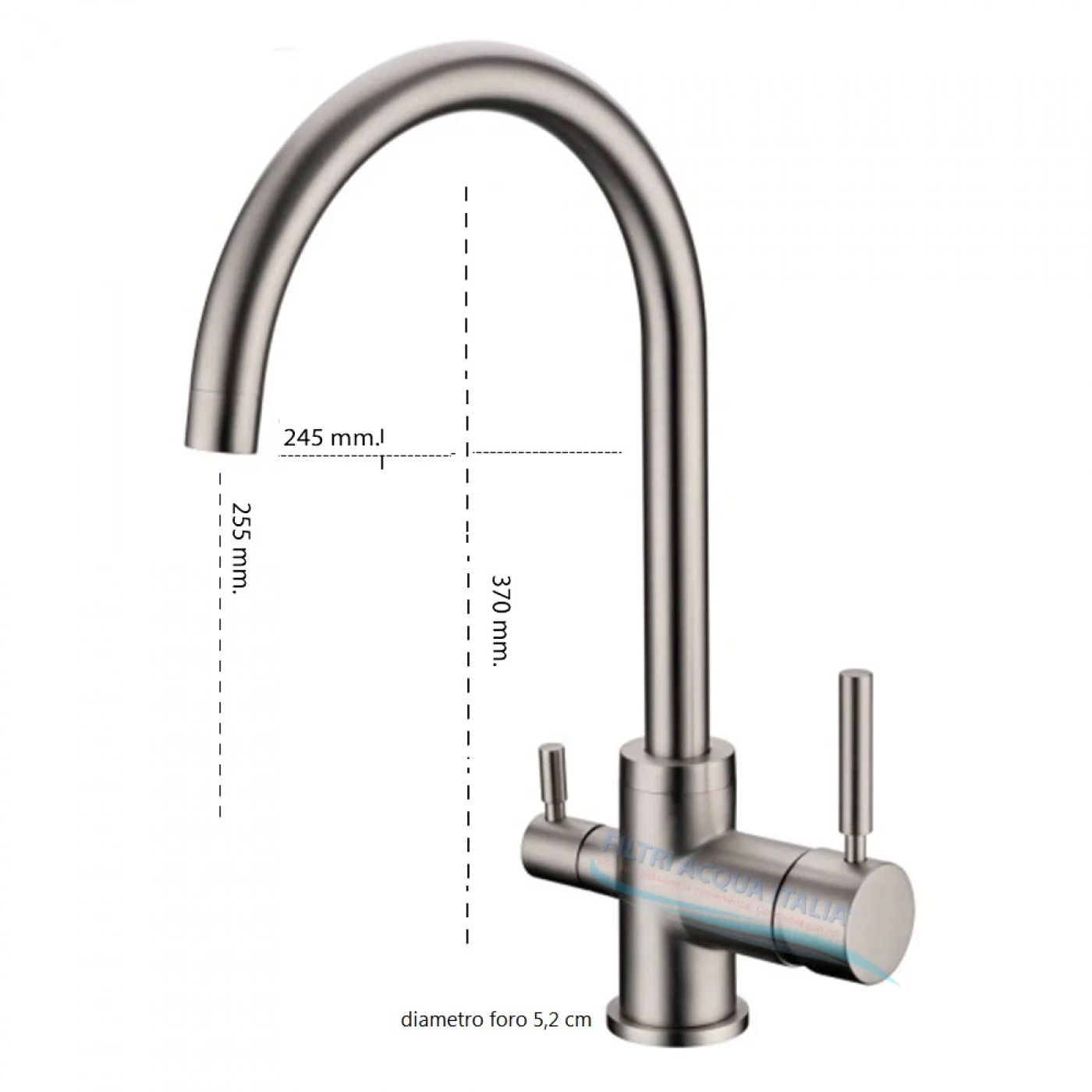 RUBINETTO 3 VIE NICKEL SPAZZOLATO PER DEPURATORE ACQUA RUBINETTO 3 VIE NICKEL SPAZZOLATO PER DEPURATORE ACQUA