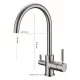 RUBINETTO 3 VIE NICKEL SPAZZOLATO PER DEPURATORE ACQUA RUBINETTO 3 VIE NICKEL SPAZZOLATO PER DEPURATORE ACQUA
