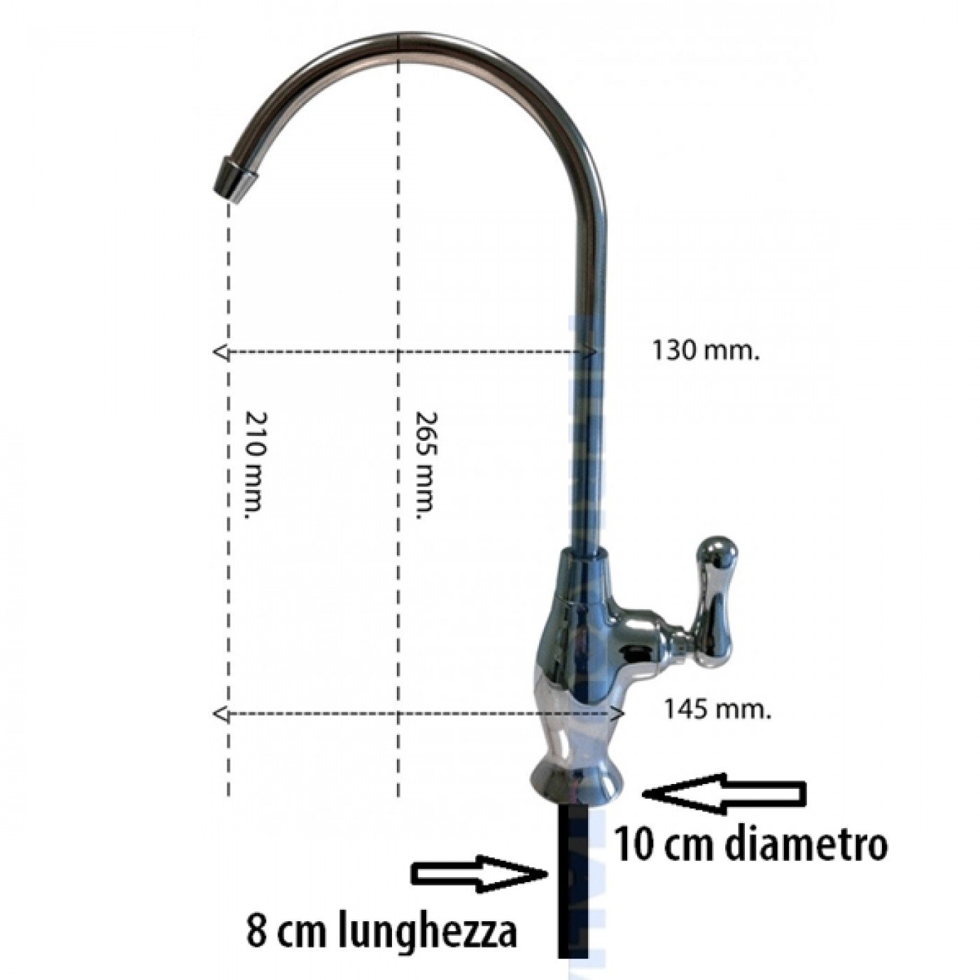 RUBINETTO A CIGNO UNA VIA MODELLO 110