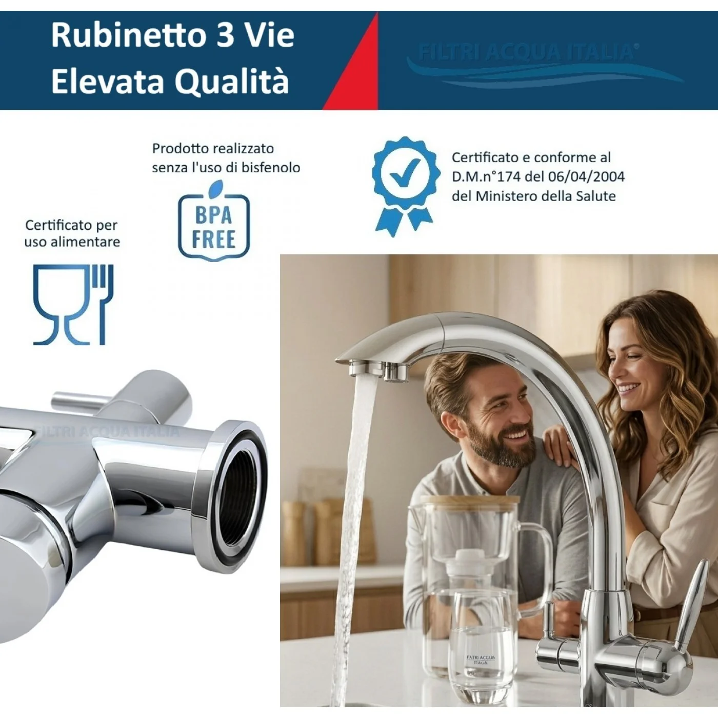 RUBINETTO A 3 VIE PER DEPURATORE ACQUA NILO RUBINETTO A 3 VIE PER DEPURATORE ACQUA NILO