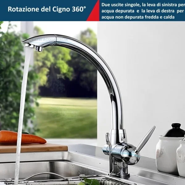RUBINETTO A 3 VIE PER DEPURATORE ACQUA NILO