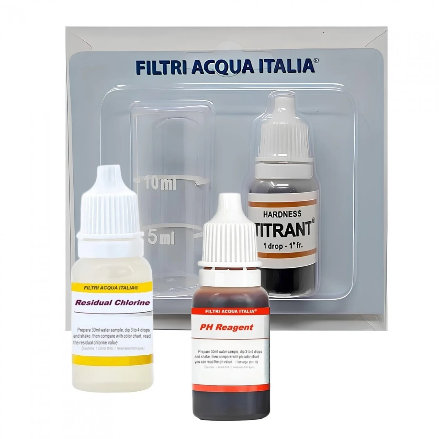 Titrant Analisi Durezza Calcare con Test Cloro Acqua e Ph
