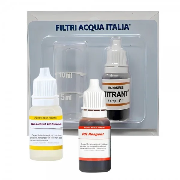 Titrant Analisi Durezza Calcare con Test Cloro Acqua e Ph